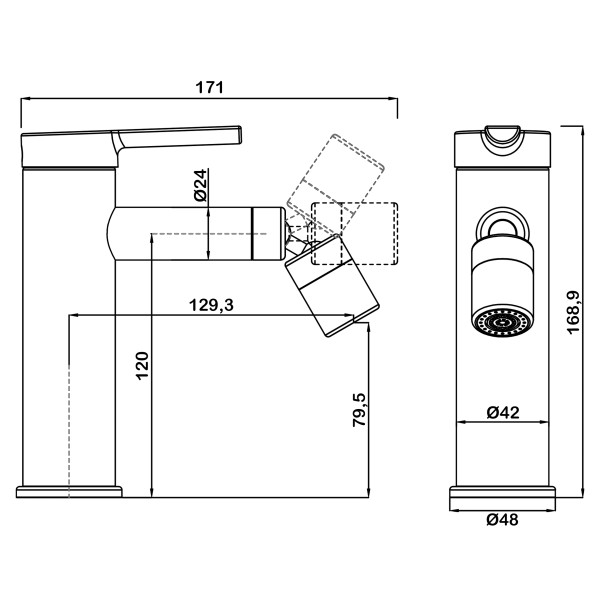 Смеситель для биде Swedbe Diana хром (1040) Смеситель для биде Swedbe Diana хром (1040)