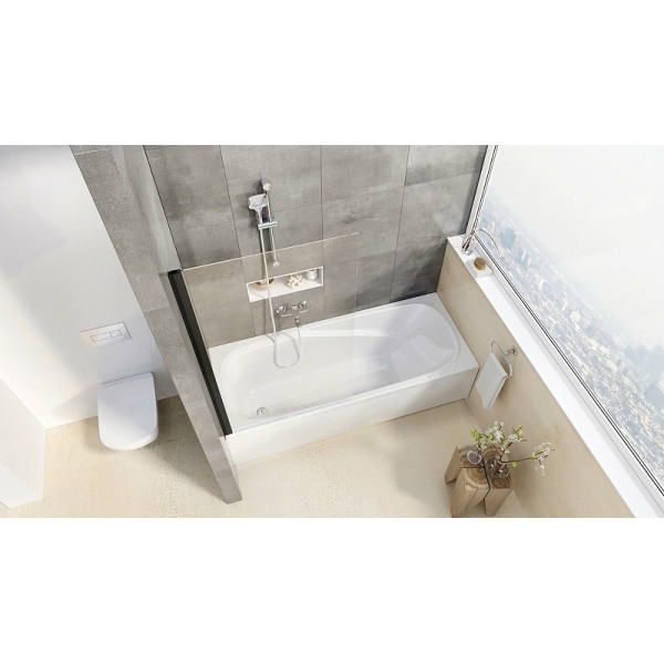 Душевая шторка для ванны Ravak Pivot PVS1-80 80x140 стекло, профиль черный (7984030Z1)