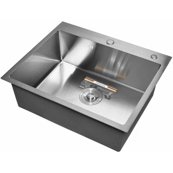 Мойка для кухни врезная Gerhans 60x50x22 нерж. сталь 3 мм, сифон (K36050)