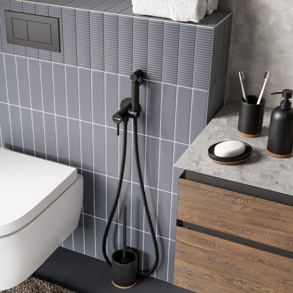 Смеситель с гигиеническим душем встраиваемый WasserKRAFT черный матовый (A70638) Смеситель с гигиеническим душем встраиваемый WasserKRAFT черный матовый (A70638)