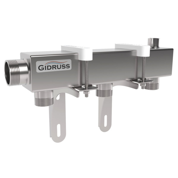 Коллектор распределительный Gidruss DMSS-32-25x3 (магистральное подкл. G 1 1/4", 3 контура G 1", воздухоотвод. Rp 1/2", нерж ст.) (1G 00433 17) Коллектор распределительный Gidruss DMSS-32-25x3 (магистральное подкл. G 1 1/4", 3 контура G 1", воздухоотвод. Rp 1/2", нерж ст.) (1G 00433 17)