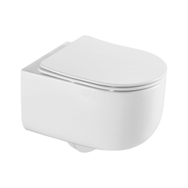 Чаша подвесного безободкового унитаза Belbagno со смывом Tornado (SOFT-TOR BB084CH-TOR)