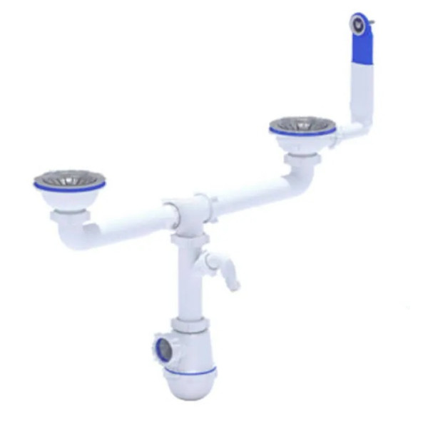 Сифон 40 мм. бутылочный АНИ "Грот" с 2-мя выпусками 3 1/2"*115 мм., отводом для стир.машины и жестким круглым переливом (разноуровневый) АНИ пласт (A3 Сифон 40 мм. бутылочный АНИ "Грот" с 2-мя выпусками 3 1/2"*115 мм., отводом для стир.машины и жестким круглым переливом (разноуровневый) АНИ пласт (A3