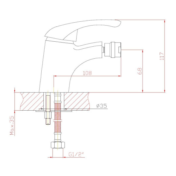 Смеситель для биде Клевер Nega хром (NG 45) Смеситель для биде Клевер Nega хром (NG 45)