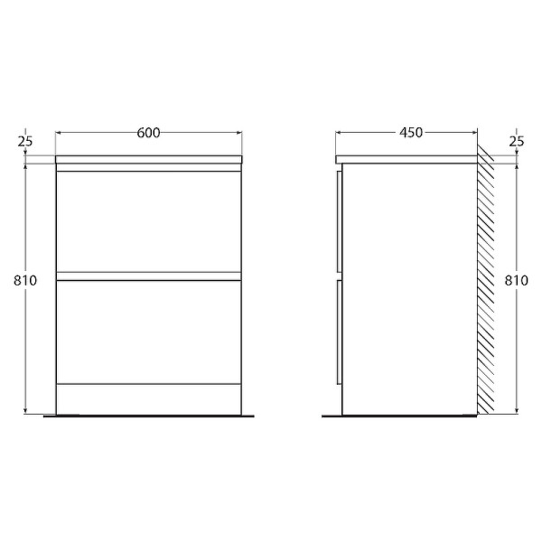 Тумба напольная BelBagno Albano 60 Bianco Lucido (ALBANO-600-2C-PIA-BL)