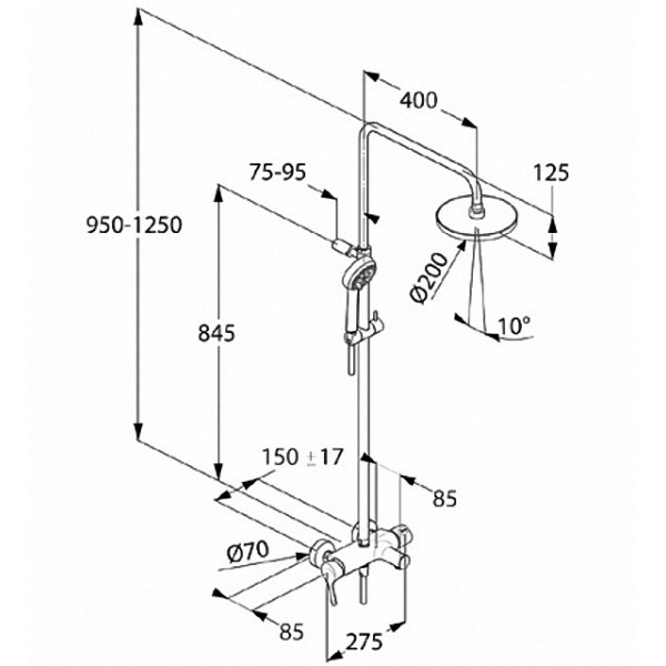 Система душевая Kludi Logo Dual Shower System (6808305-00)
