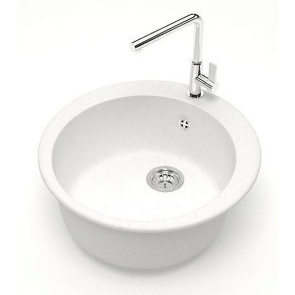 Мойка для кухни врезная Azario Vital 50,7x50,7x20 сифон + герметик белая