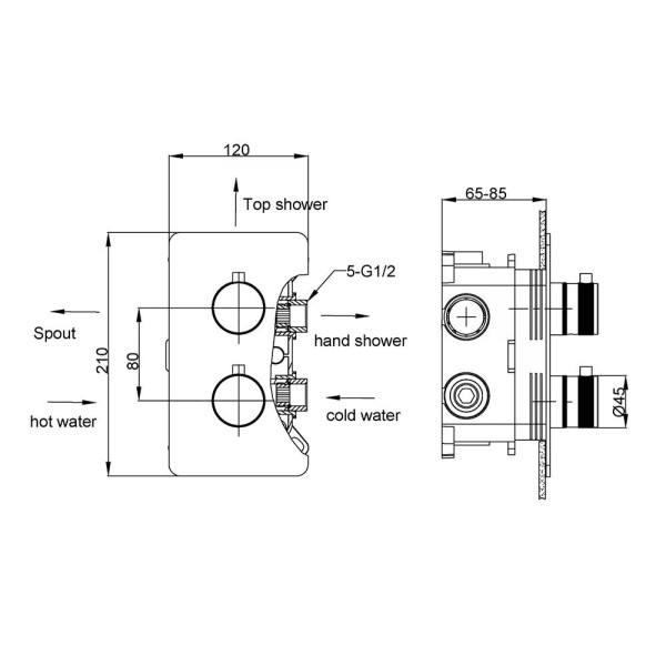 Смеситель для душа Boheme CELL GM (графит) (134-3-GM) Смеситель для душа Boheme CELL GM (графит) (134-3-GM)
