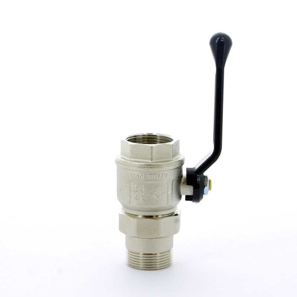 Кран Bugatti 1 1/4" шаровый со сгоном New Jersey 920 (черная ручка) (09200006) Кран Bugatti 1 1/4" шаровый со сгоном New Jersey 920 (черная ручка) (09200006)