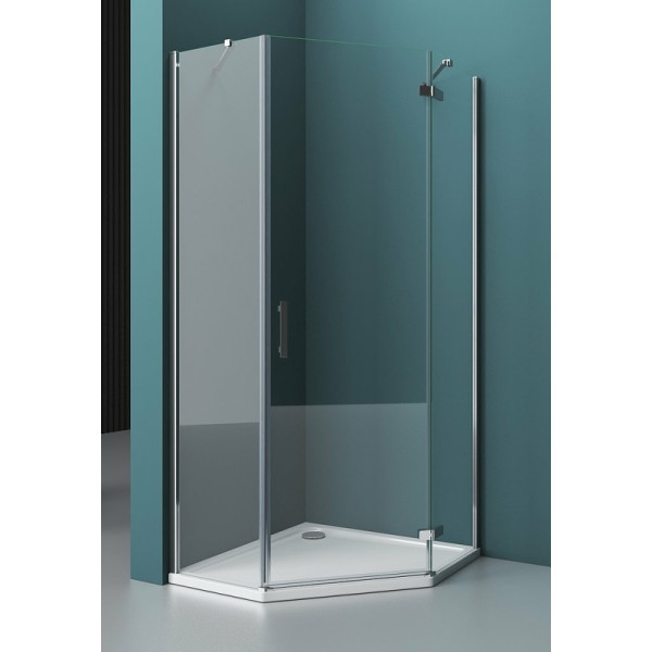Душевой уголок BelBagno Kraft 90x90x195 стекло прозрачное, профиль хром (KRAFT-P-1-90-C-Cr-R)