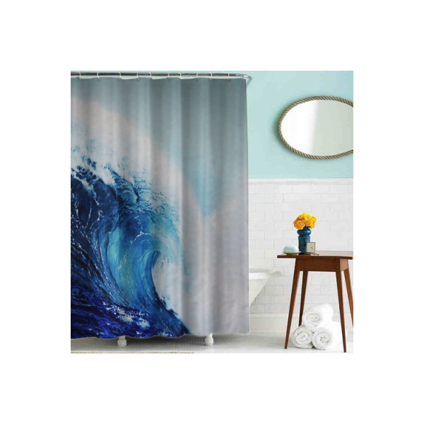 Шторка для ванны текстильная Melodia 180х180 см Волна (MZ-62)