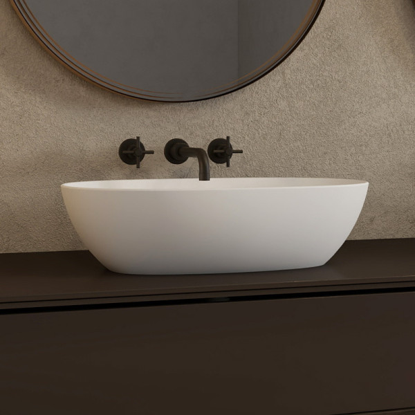 Раковина накладная Stein (белый матовый)