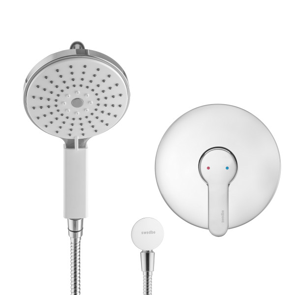Смеситель для душа Swedbe Platta встраиваемый с душевой гарнитурой хром (5532) Смеситель для душа Swedbe Platta встраиваемый с душевой гарнитурой хром (5532)