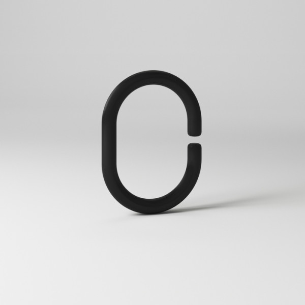 Кольцо для текстильных шторок для ванны Iddis Optima Home 60x40x5 черный (RID013P)