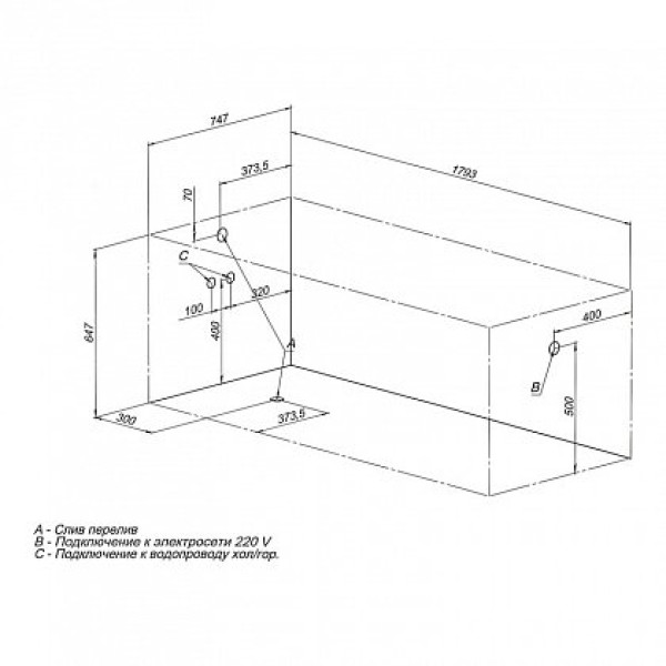 Ванна акриловая Aquanet Viola 180x75 без гидромассажа