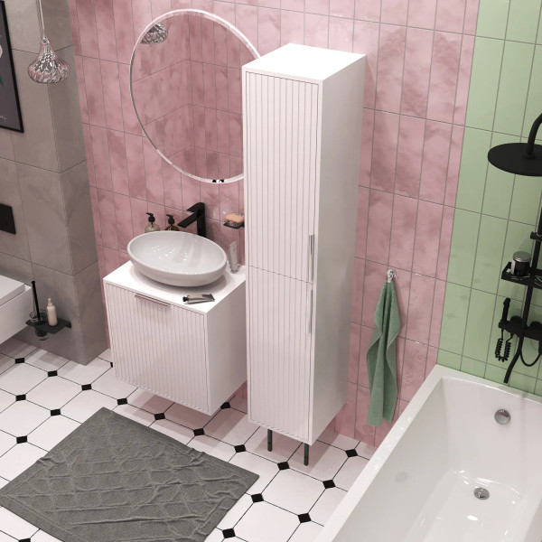 Пенал подвесной 1Marka Estel 314x371x1767 белый (Ц0000027254)