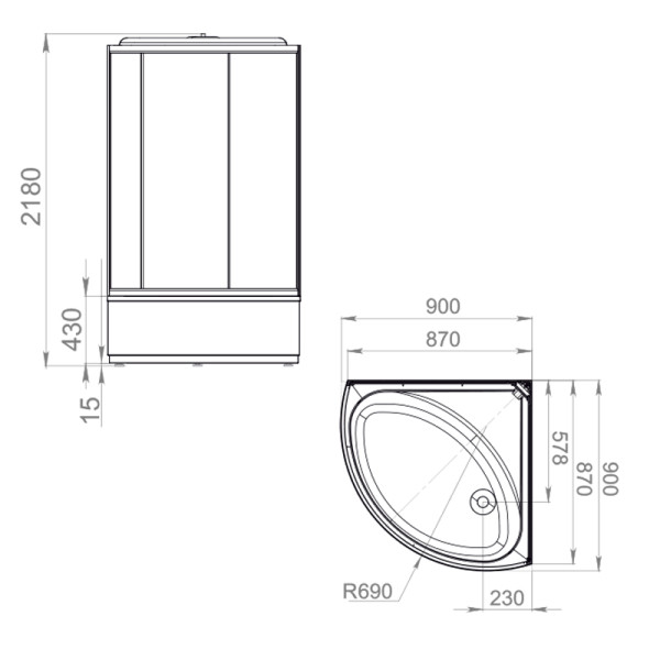 Кабина душевая Melodia Jive 90х90 высокий поддон, стекло прозрачное, профиль белый (MB02002) Кабина душевая Melodia Jive 90х90 высокий поддон, стекло прозрачное, профиль белый (MB02002)