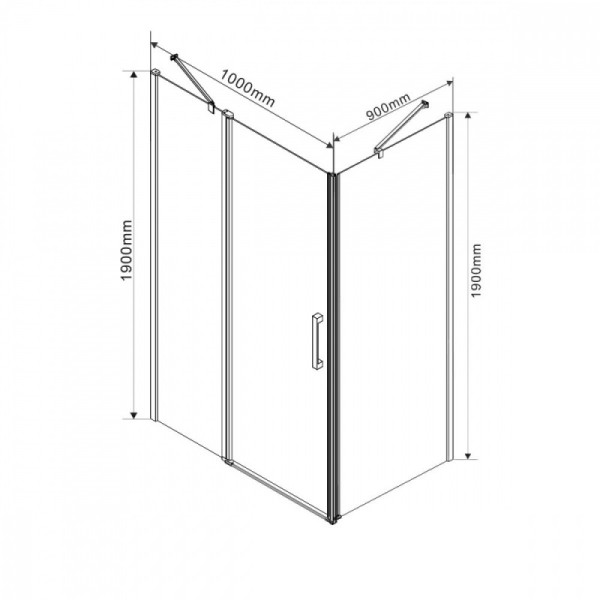Душевой уголок Vincea Orta 1000х900х1900 стекло прозрачное, профиль хром (VSR-1O9010CL)