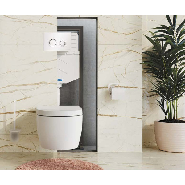 Инсталляция для подвесного унитаза WasserKRAFT Aller с клавишей (10TLT.010.ME.MB01) черная матовая