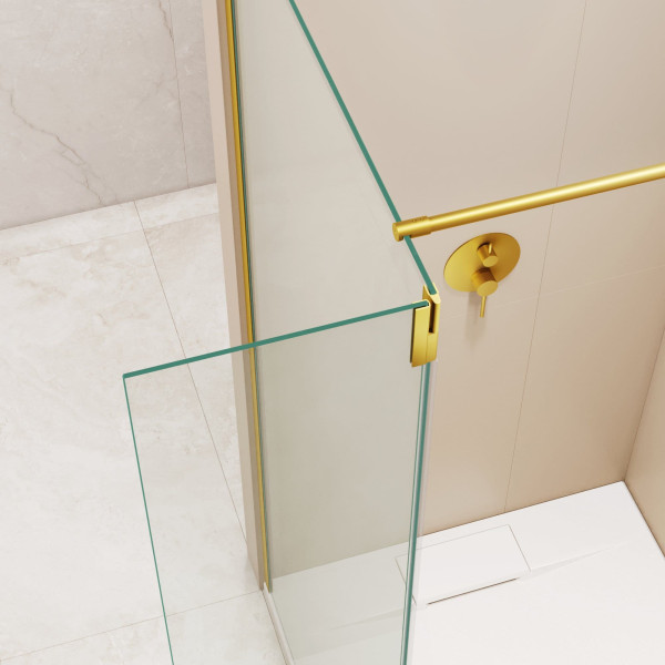 Душевая перегородка RGW WA-050Gb (WA-002Gb + Z-070Gb) 600 стекло прозрачное, профиль золото BRUSH (351005063-16)