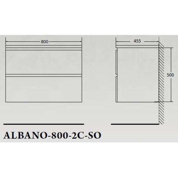 Тумба подвесная BelBagno Albano 80 Cemento Verona Grigio (ALBANO-800-2C-SO-CVG)