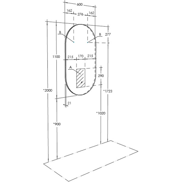 Зеркало Aquaton Альто 110*60 (1A256502A1010)