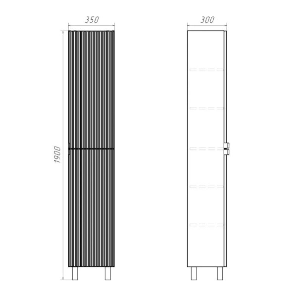 Пенал подвесной Comforty Лима 350x300x1900 белый матовый (00-00019243)