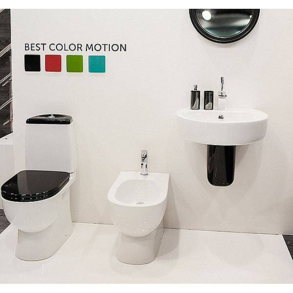 Унитаз-компакт Sanita Luxe Best Color Red с сиденьем микролифт Унитаз-компакт Sanita Luxe Best Color Red с сиденьем микролифт