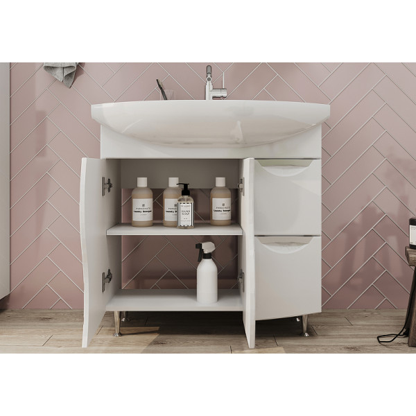 Тумба напольная Volna Adel 776x800 белая (tnADEL80.2D.2Y-01) Тумба напольная Volna Adel 776x800 белая (tnADEL80.2D.2Y-01)