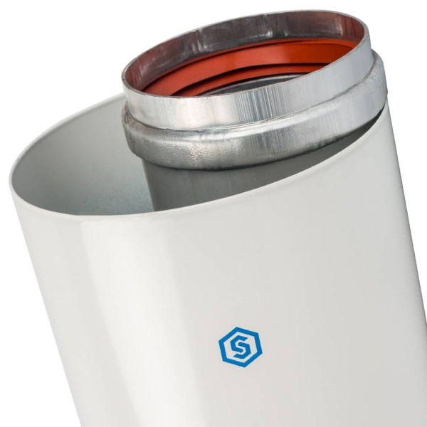 Элемент дымохода Stout DN60/100 труба коаксиальная 1000 мм п/м, уплотнения и хомут в комплекте (SCA-6010-001000)