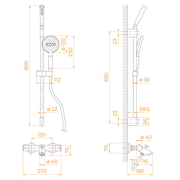Душевая система RGW Shower Panels хром (30140123-01)