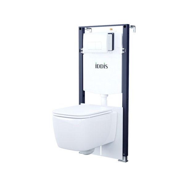 Инсталляция с унитазом с клавишей смыва белая матовая Iddis (BASBR03i73)
