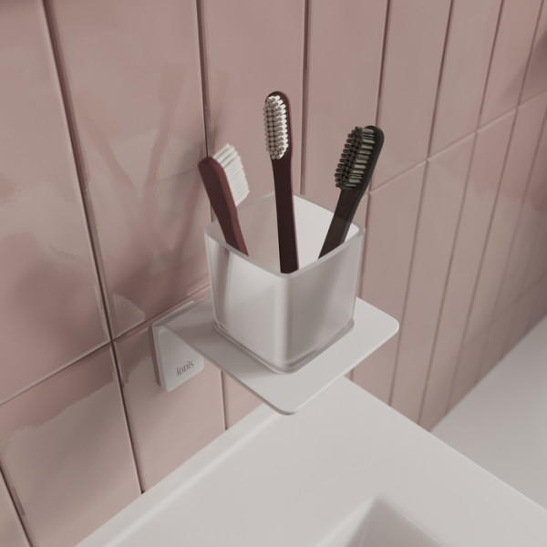 Подстаканник одинарный матовое стекло сплав металлов Slide белый матовый Iddis (SLIWTG1i45)