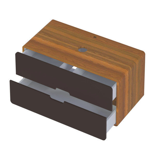 Тумба подвесная 1Marka Vortex  1000x500x50 (орех ноче тортона/монолит найт) (Ц0000033061)