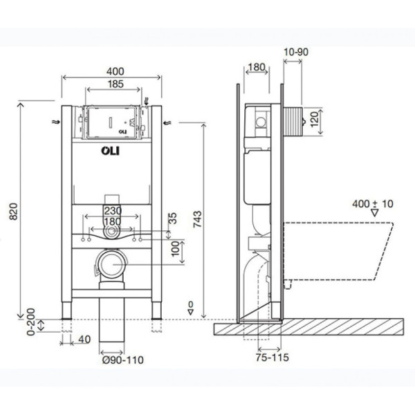 Инсталляция для унитаза Oli EVO 820 (14092)