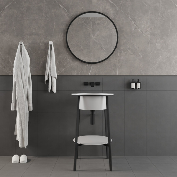 Раковина с консолью Аbber Bequem 50x50x85 белая (AC2130)