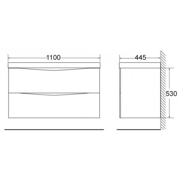 Тумба подвесная BelBagno Marino 110 Rovere Nature (MARINO-1100-2C-SO-RN-P)