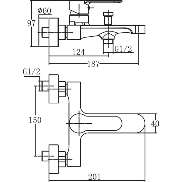 Смеситель для ванны и душа Aquanet Passion черный матовый (AF300-20B)