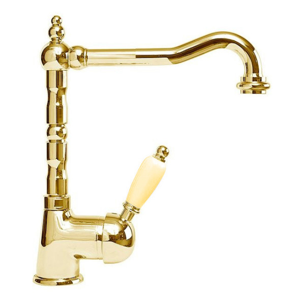 Смеситель для раковины Cezares Elite золотой, ручка рычаг - металл (ELITE-LSM2-03/24-M)