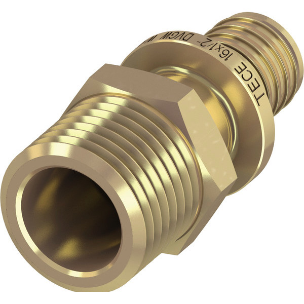 Соединение прямое с наружней резьбой (с ниппелем) TECEflex 50х1 1/2'' НР (латунь) (765512) Соединение прямое с наружней резьбой (с ниппелем) TECEflex 50х1 1/2'' НР (латунь) (765512)