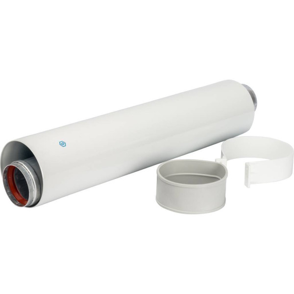 Элемент дымохода Stout DN60/100 труба коаксиальная 500 мм п/м, уплотнения и хомут в комплекте (SCA-6010-000500)