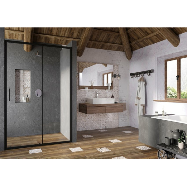 Дверь душевая Ravak Blix 100x195 стекло прозрачное, профиль черный матовый (X0PMA030Z1)