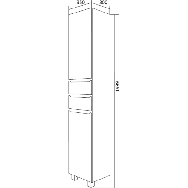 Пенал напольный 1Marka Кода 350*300*1999 белый (У57595)