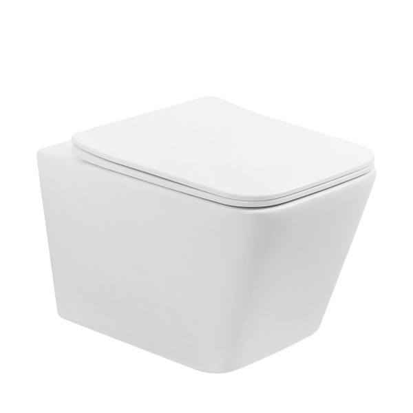 Унитаз Abber Rechteck подвесной белый, безободковый, смыв торнадо (AC1201T)