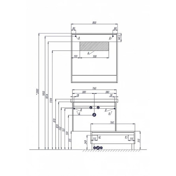 Тумба-умывальник Aquaton Капри 80/1WH302251 Раковина Миранда 80 (1A2302K1KP010)