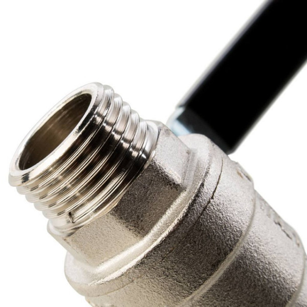 Кран 1/2" НН шаровый Stout (черная ручка, полнопроходной) (SVB-0005-000015)