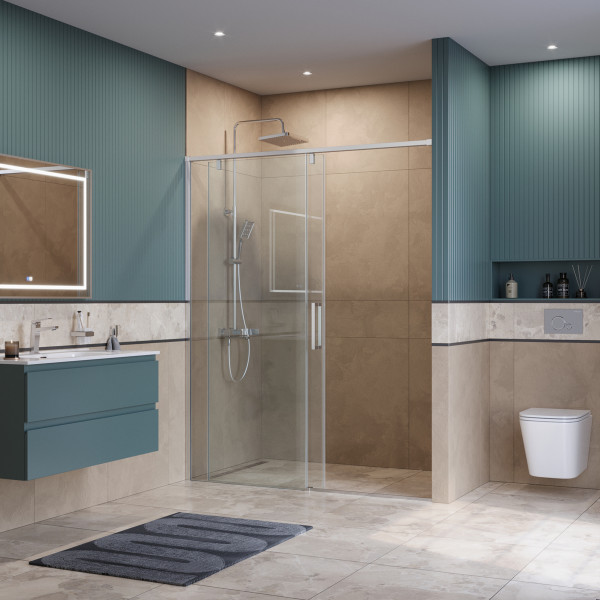 Душевая дверь BelBagno Soft Close-1 160x200 стекло прозрачное, профиль хром глянцевый (SOFT_CLOSE-1-BF-1-160-C-Cr)