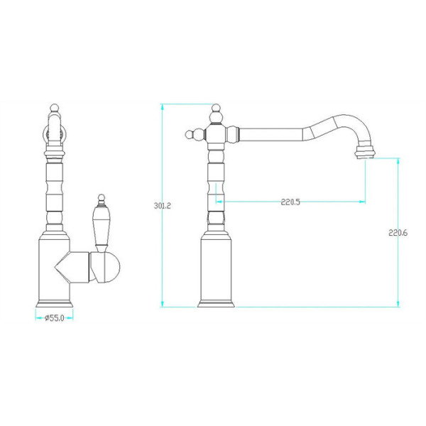 Смеситель для кухни Boheme Kitchen Бронзовый (101-SW)