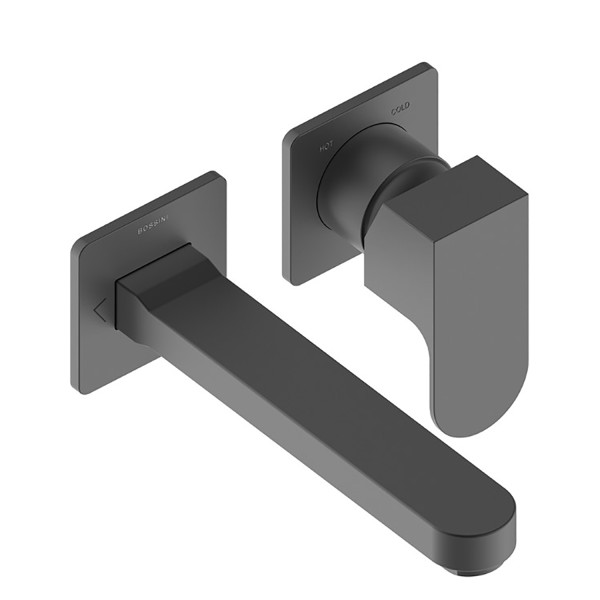 Смеситель для раковины Bossini TEO встраиваемый с изливом черный матовый (Z00732.073+Z00801)