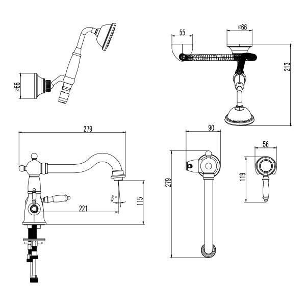 Смеситель на борт ванны Lemark Villa хром (LM4847C) Смеситель на борт ванны Lemark Villa хром (LM4847C)